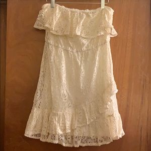 Strapless lace dress